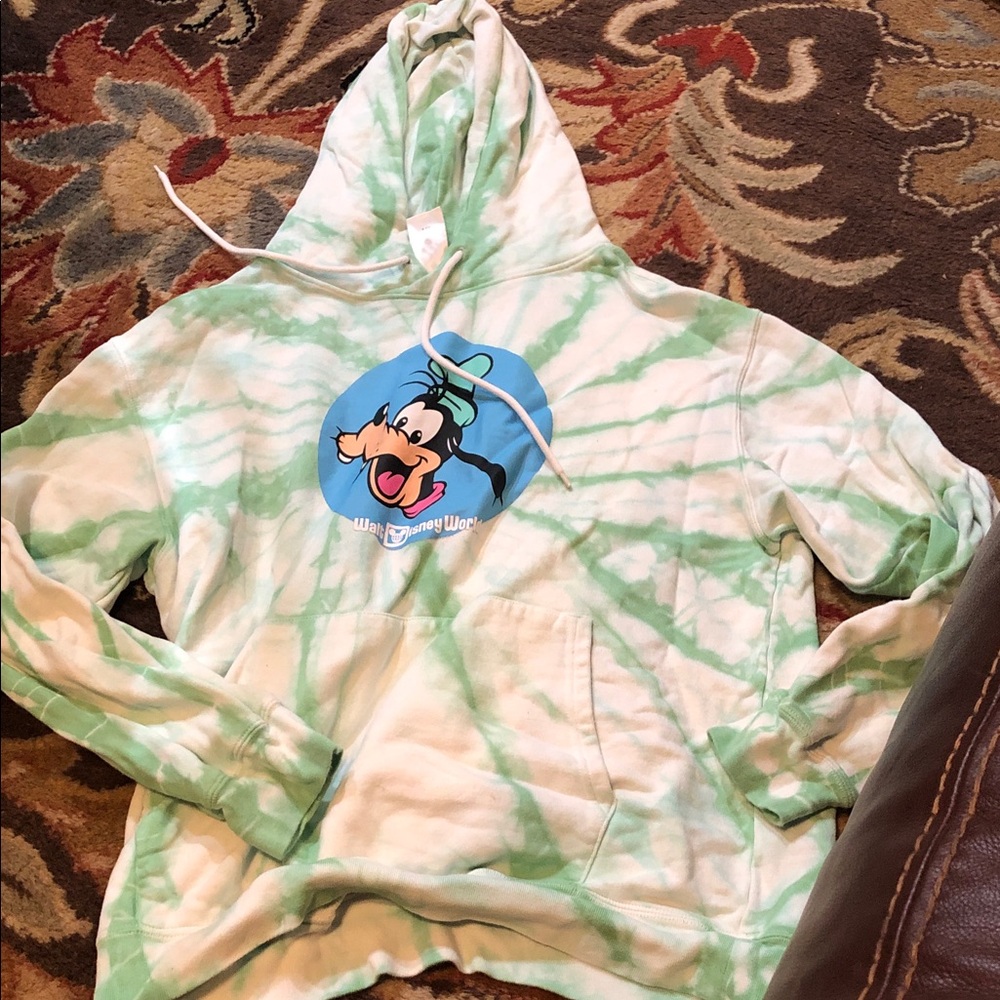Goofy Tie-Dye Hoodie - Green & White